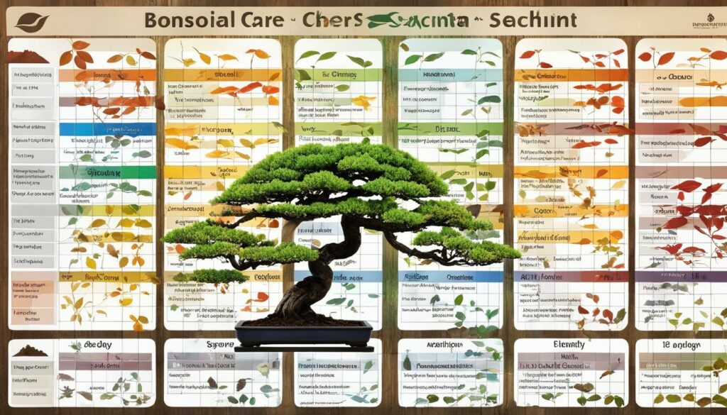 Bonsai Seasonal Care Chart