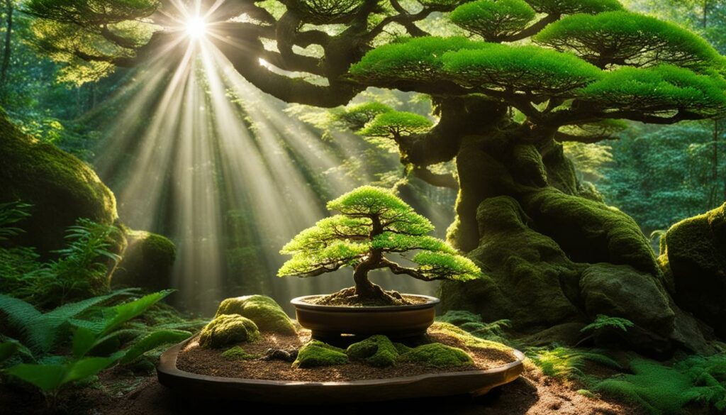 Bonsai in optimal environment for plant health