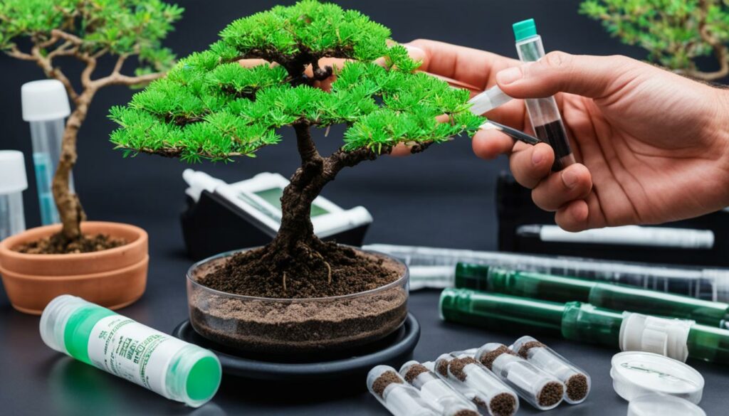 Conducting a soil pH test for bonsai