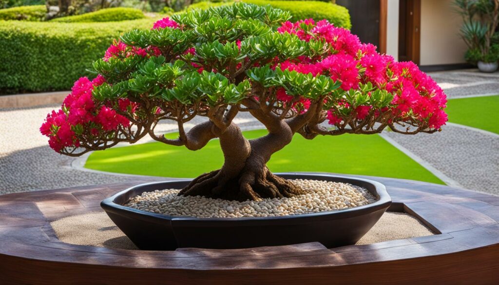 Adenium bonsai display