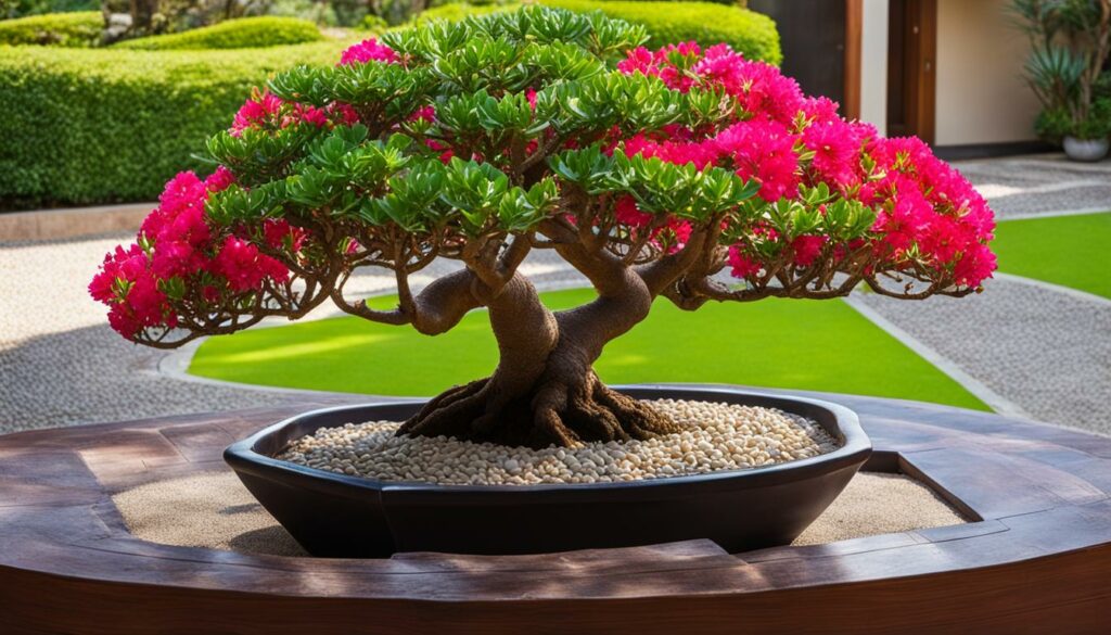 Adenium bonsai display