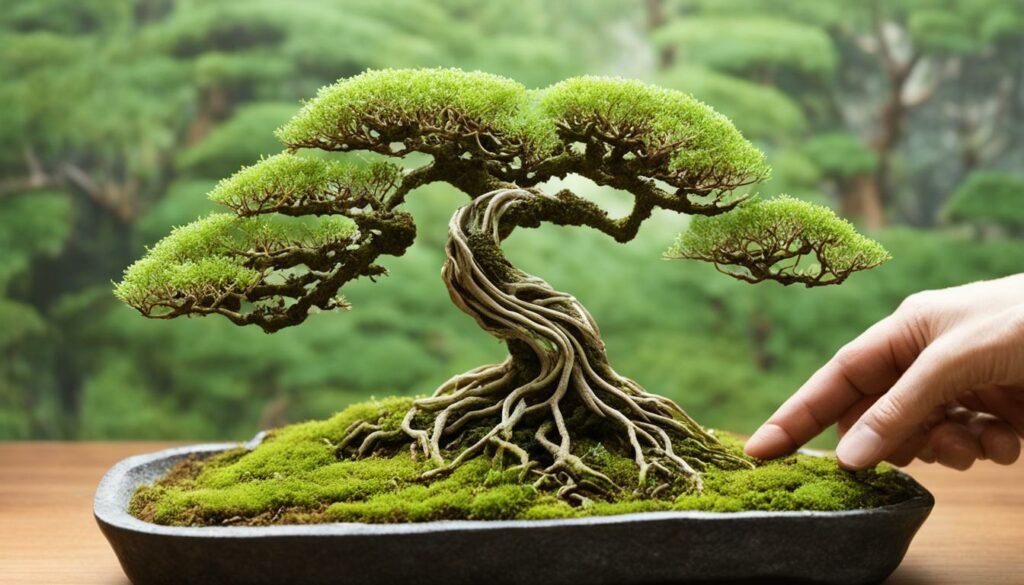 Air layering for bonsai root development