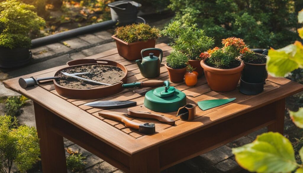 Autumn maintenance of bonsai trees