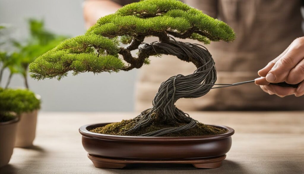 Bonsai trunk wiring