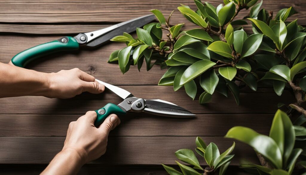 Magnolia bonsai pruning