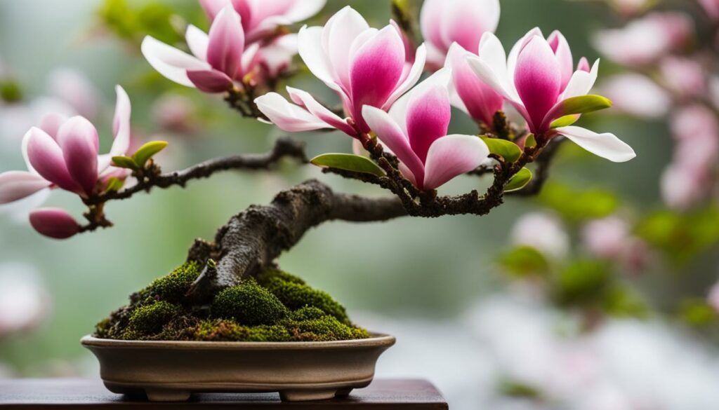 blooming Magnolia bonsai