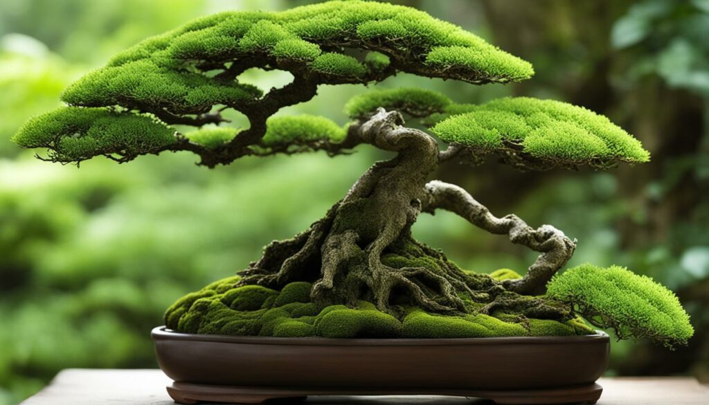 bonsai with moss